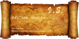 Vétek Stella névjegykártya